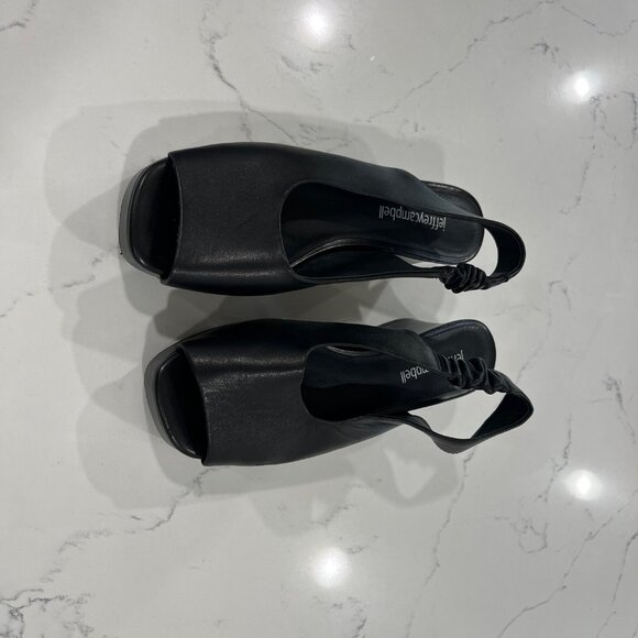 Jeffrey Campbell Extendo Platform Slingback Sandal In Black Leather SIZE 6.5 - Picture 4 of 11